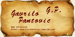 Gavrilo Pantović vizit kartica